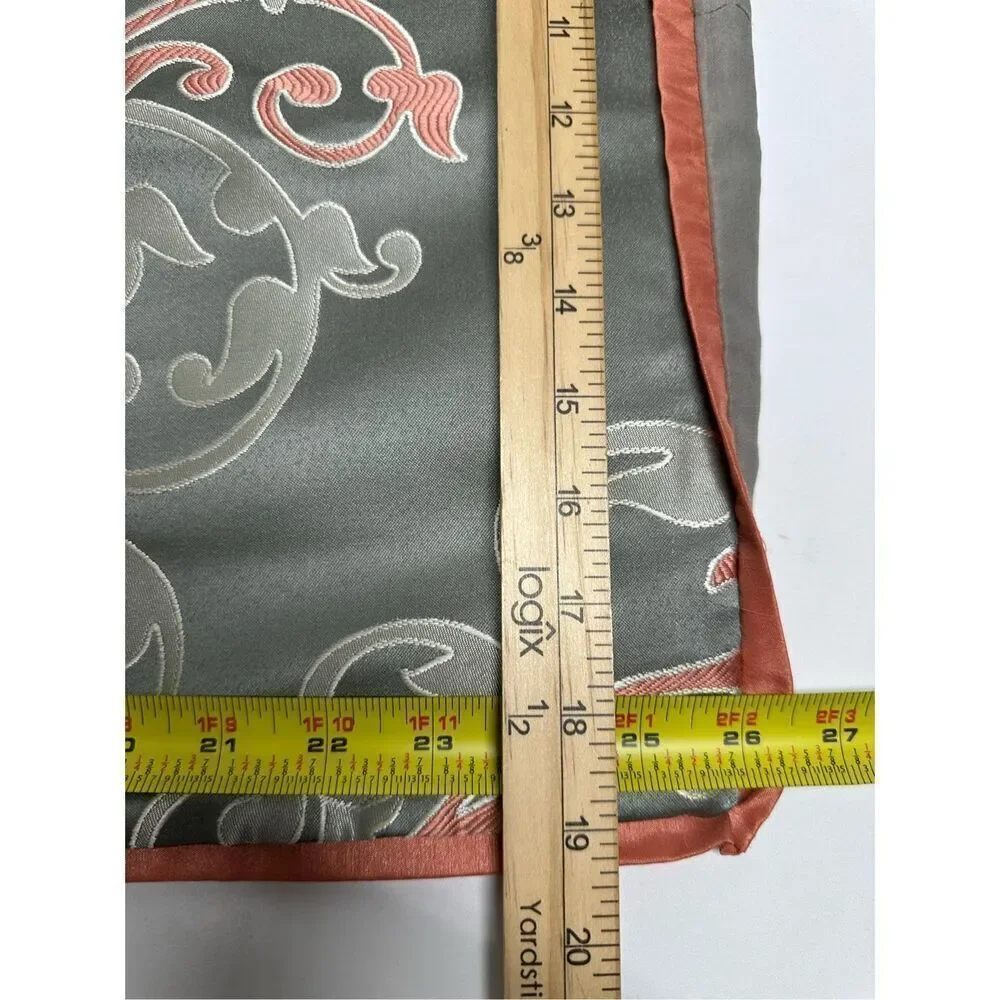 Set of 2 Shams Martha Stewart Damask Gray And Coral Standard Size